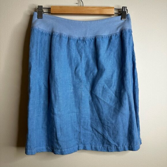 Cut Loose Pull On A-Line Linen Walking Skirt Womens XS Blue Coastal Boho Summer - Picture 3 of 9